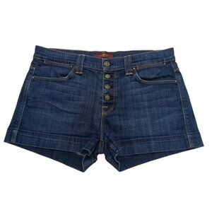7 for All Mankind Shorts Size 30 Button Fly Dark Wash Mid Rise